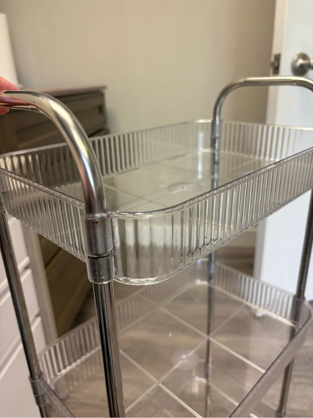 Clear 4-Tier Rolling Storage Cart - Transparent and Chrome